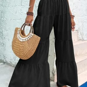 Pantalon Large à Ourlet à Volants pour Femme | Idéal pour le Quotidien et les Sorties