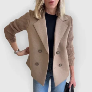 Blazer Femme Avec Manches En Maille | Idéal Pour Bureau Et Loisirs