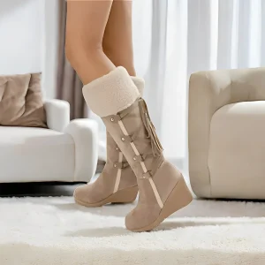 Bottes Compensées Avec Doublure Intérieure Pour Femmes | Idéal Pour L’hiver