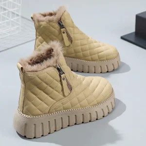 Bottes à Plateforme avec Fermeture Zippée Latérale pour Femmes | Idéal pour l’Hiver