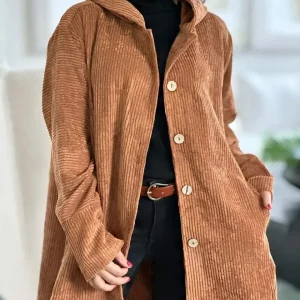 Veste Oversize à Capuche avec Boutons pour Femme | Idéale pour le Quotidien