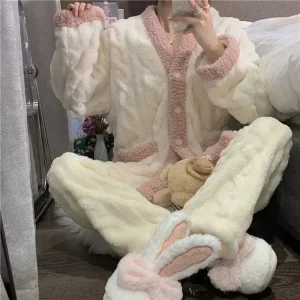 Ensemble Pyjama Deux Pièces À Manches Longues pour Femmes | Idéal pour L’Hiver Et Les Soirées À La Maison