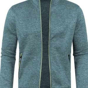 Veste Zippée Avec Col Montant Et Poches Latérales Pour Homme | Idéal Pour Sport Et Usage Quotidien