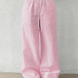 Pantalon Large À Rayures Verticales Pour Femme | Idéal Pour Toutes Occasions