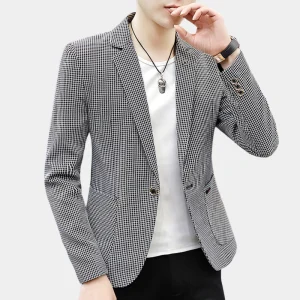 Blazer À Carreaux Pour Homme Avec Boutons Et Poches | Idéal Pour Usage Professionnel Et Quotidien