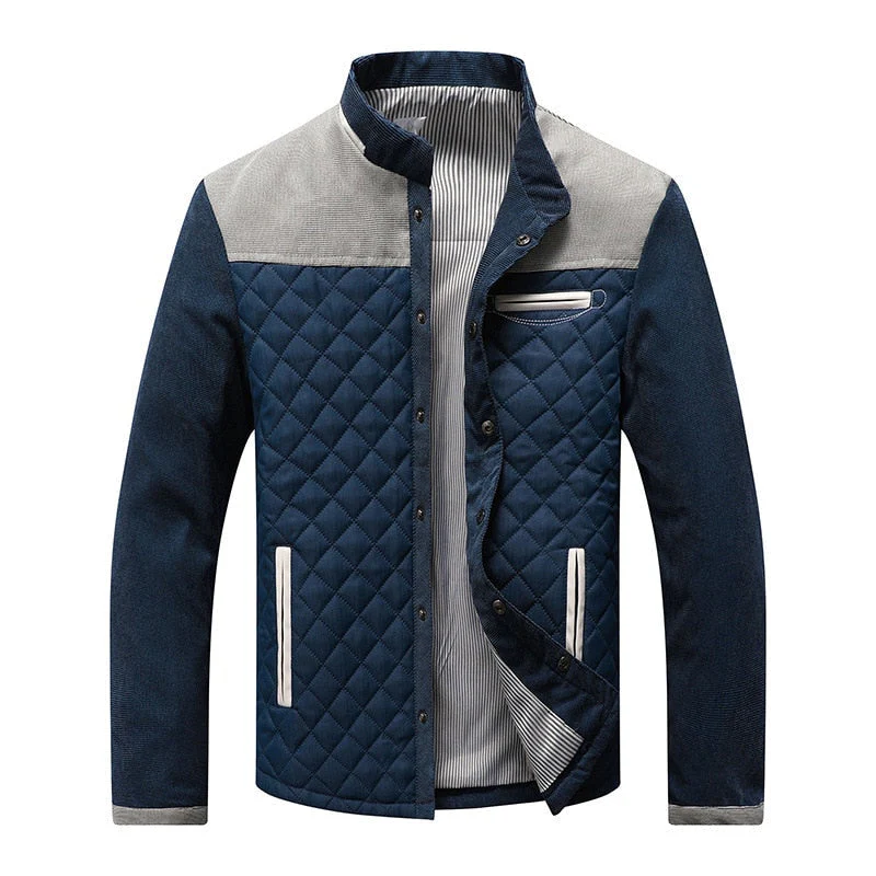 Veste Windbreaker Bicolore avec Col Montant et Fermeture Cachée pour Homme | Idéale pour la Mi-Saison et les Journées Fraîches – Image 6