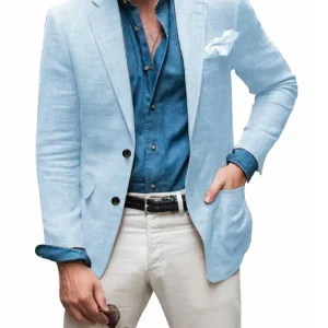 Blazer avec Poche Poitrine pour Homme | Idéal pour le Printemps et l’Été