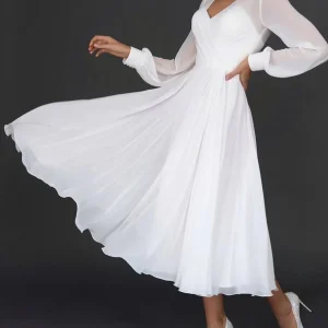 Robe Midi À Manches Longues Transparentes Pour Femmes | Idéal Pour Occasions Formelles