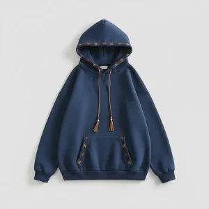 Sweat À Capuche Oversize Brodé avec Cordon Ajustable pour Femme | Idéal pour Les Tenues Décontractées