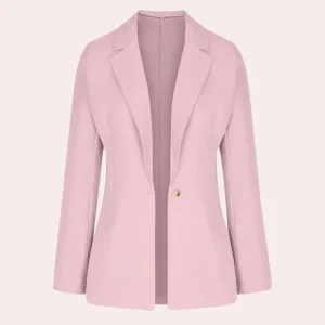Blazer Uni À Manches Trois-Quarts Avec Encolure En V Pour Femme | Idéal Pour Le Travail Et L’Usage Quotidien