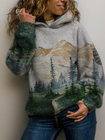 Sweat À Capuche Imprimé Ample pour Femme | Idéal pour Les Journées Décontractées – Image 4