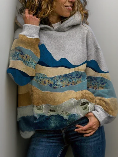 Sweat À Capuche Imprimé Ample pour Femme | Idéal pour Les Journées Décontractées – Image 8